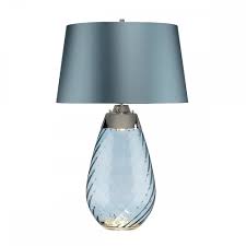 portuguese blue tinted glass table lamp