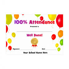 100 Attendance Award Certificate Balloons