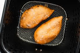 air fryer baked sweet potato eating