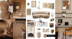 warm minimalist living room design in brown