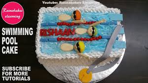 kids swimming pool birthday cake design