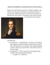 Below You Will Find Two Histories Of Andrew Jackson One Of