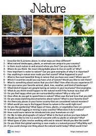 25 nature conversation questions esl