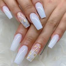 As such, they make a fantastic choice for brides who are after a chic nail look for their special day. The Most Stylish Ideas For White Coffin Nails Design White Nail Designs White Coffin Nails Gold Nail Designs