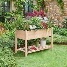 Fir Wood Elevated Raised Garden Bed