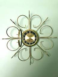 Vintage Retro Starburst Wall Clock Gold
