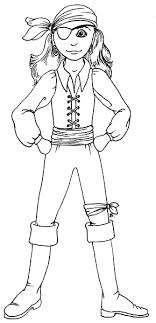 Contribute to the coloring community! Easy Girl Pirate Drawing