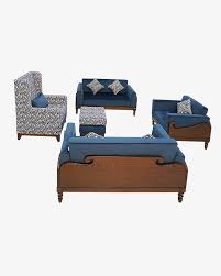 wooden azure sofa set with lounge chair