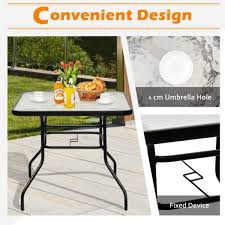 Patio Metal Square Outdoor Dining Table