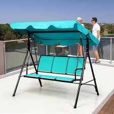 Costway 3 Person Polyester Patio Swing