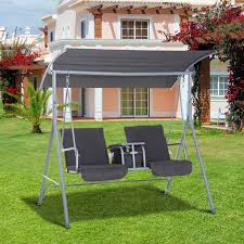 Outsunny Steel Frame 2 Seater Swing
