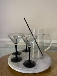 Stem Martini Glasses With Pitcher