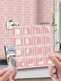 10pcs 3d Pink Mosaic Crystal Tile Pvc