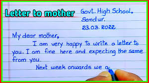 write a letter to your mother telling