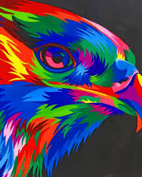 Colorful Pop Art Eagle Birds Paint By