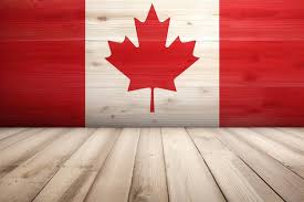 Canada Flag On Wood Texture Background