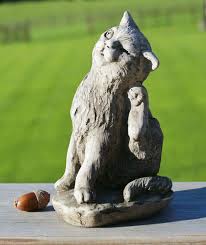 Scratching Cat Statue Lime Stone
