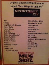 menu at mug shotz sports bar grill