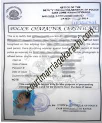 police character certificate for visa