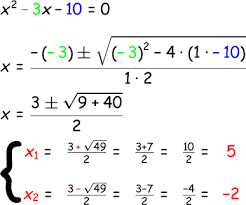 The Quadratic Formula Algebra 1