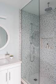 gray and blue mosaic shower tiles with
