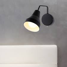 Metal Funnel Wall Mount Light Industrial 1 Light Indoor Wall Lamp Fixture In White Black Beautifulhalo Com