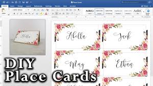 place cards with mail merge in ms word