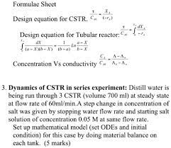 Design Equation For Tubular Reactor
