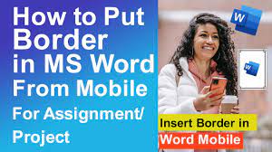 how to put border in word from mobile