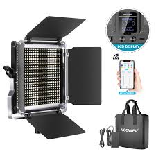 Neewer Upgraded 480 Led Video Light And Stand Photography Lighting Kit Bi Color Dimmable Led Panel With Barn Door Lcd Display And 6 23 Feet Heavy Duty Light Stand For Studio Portrait Video Shooting Electronics