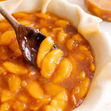 homemade peach pie filling the