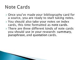 Note Cards The Research Paper  Requirements   card with name and     SlidePlayer