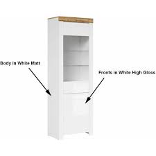 Glass Display Cabinet Tall Slim Unit