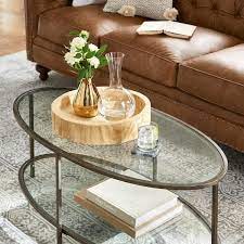 Large Oval Glass Coffee Table