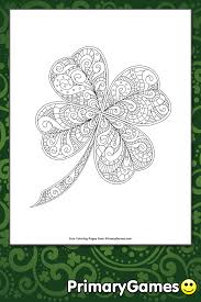zentangle four leaf clover coloring