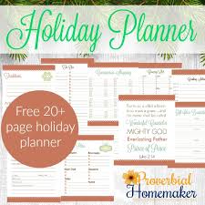 Holiday Planner For Christmas Thanksgiving Proverbial