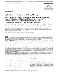 list s for proton radiation therapy