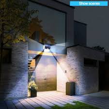 bright 100 led solar security wall