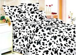 Cow Bedding White Bed Set Black