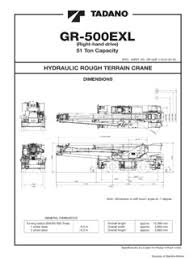 Tadano Gr 500 Series Specifications Cranemarket