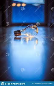 Ideas And Innovation Light Bulb With Leds Is Lying On The