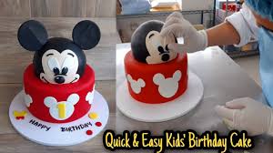 easy kids mickey mouse birthday cake