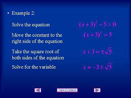 solving quadratic equations square root