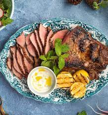 Barbecue Butterflied Lamb With Grilled Lemon Herbs Superb Herb gambar png