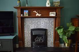 Fireplace With Vintage Inspired Tiles