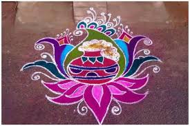 This is a special shanku kolam pattern drawn for pongal 2018 using white kolam powder and few colors. Pongal Kolam 2020 With Dots Pongal Rangoli Design