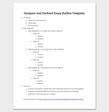 compare and contrast essay outline example  how to write an apa    