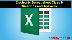 Electronic Spreadsheet Class 9