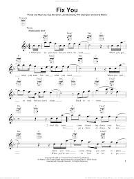 fix you sheet for ukulele pdf