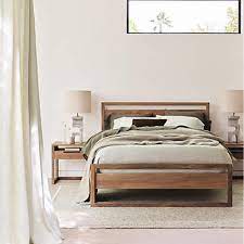 linea natural teak wood queen bed
